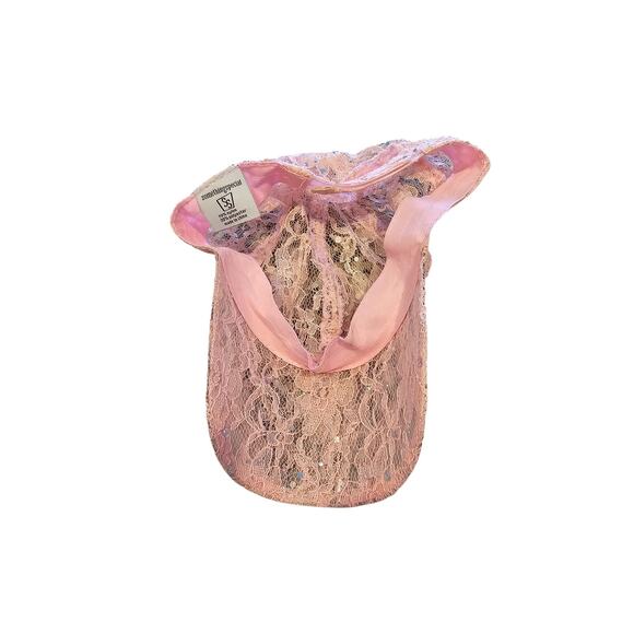 Vintage Y2K Something Special Womens Baseball Hat All Over Pink Lace - Picture 2 of 5